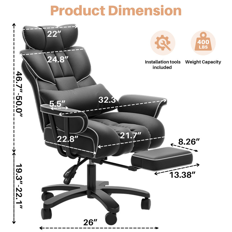 Fauteuil de direction Charlytte, Noir