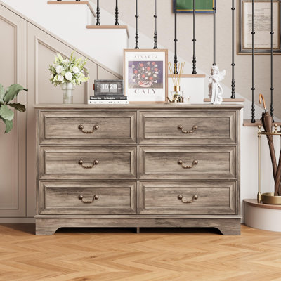 Commode 6 tiroirs avec commode double 47 po de largeur pour rangement dans le salon