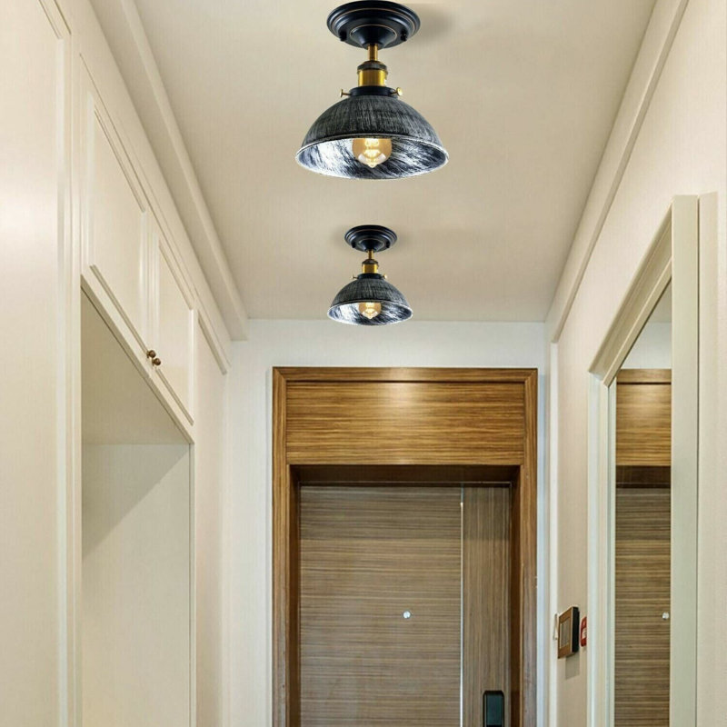 Kuster Semi Flush Mount, Brushed Silver
