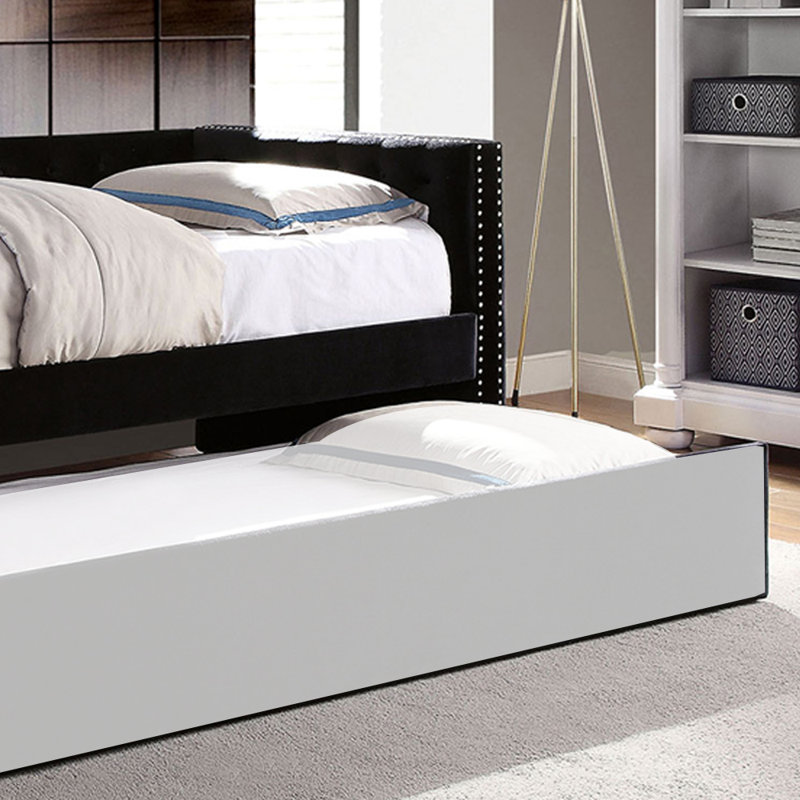 Lit de jour simple avec couchette Calion, Noir