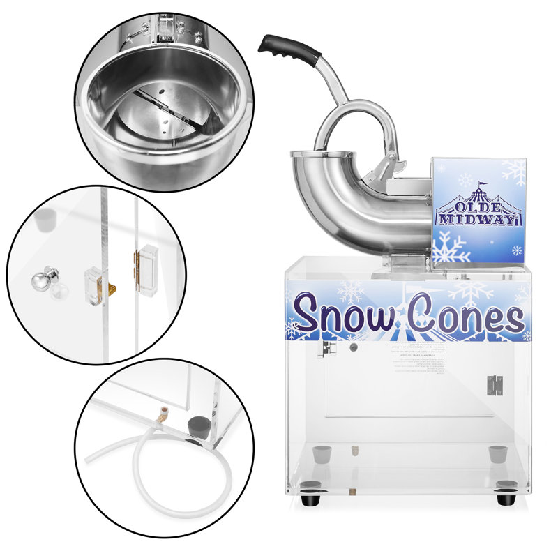 Heavy Duty White Stainless Steel Countertop Snow Cone Maker