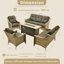 Ensemble de mobilier d'extérieur en osier avec foyer Sturgill - siège rembourré pour les soirées douillettes-1853020063