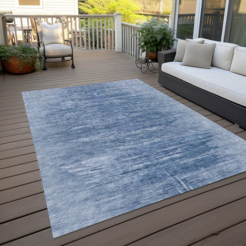Winzler Washable Abstract Indoor / Outdoor Rug, Rectangle 10' x 14'