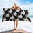 Quick Dry Microfiber Black Grey Cubes Beach Towel, 32 x 63 in