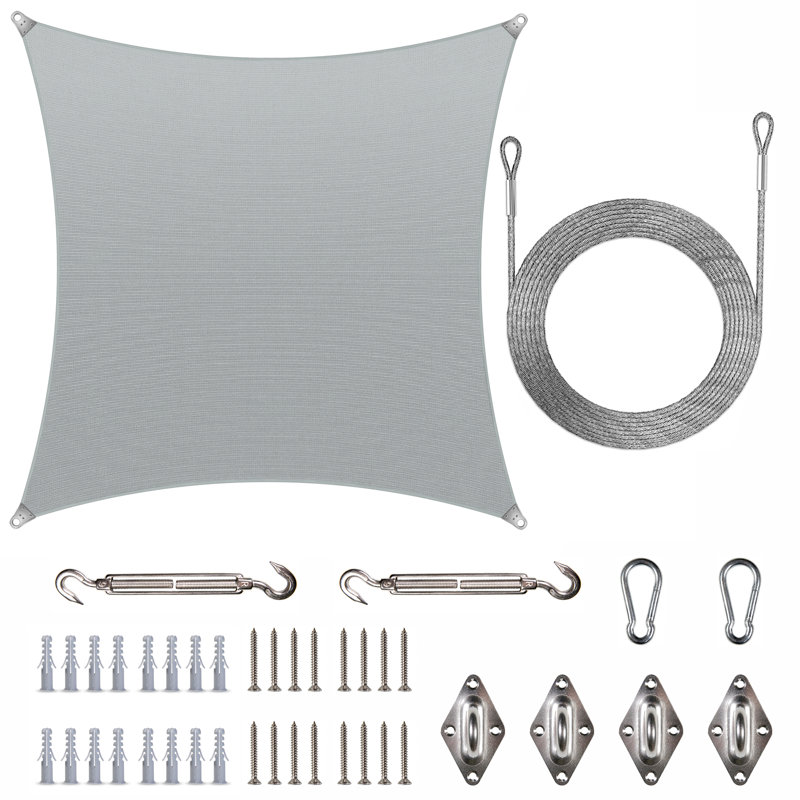Voile d'ombrage carré renforcé, gris, 20 pi x 20 pi