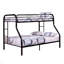 Lit simple superposé au dessus d'un lit double en métal de style contemporain avec échelle en angle-1628638210-1628638221