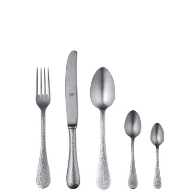 Epoque Flatware Set with Moka Spoons - 30 Pieces - Pewter