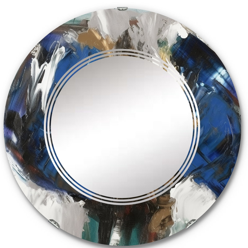 Zulmarie - Miroir mural moderne rond, 24 po x 24 po