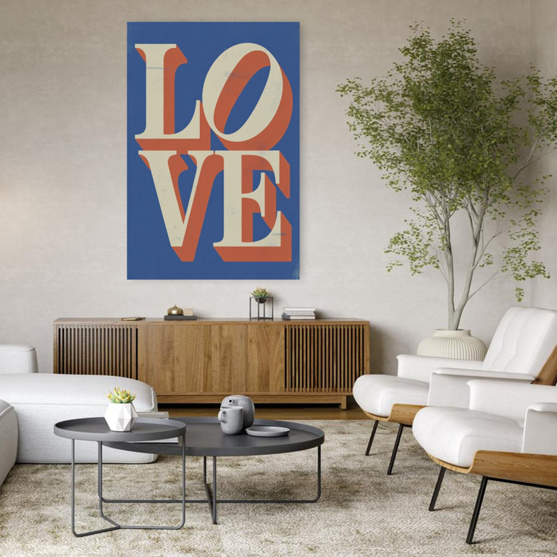 Art mural rétro rétro "Bold Love", H 48 po x l 32 po