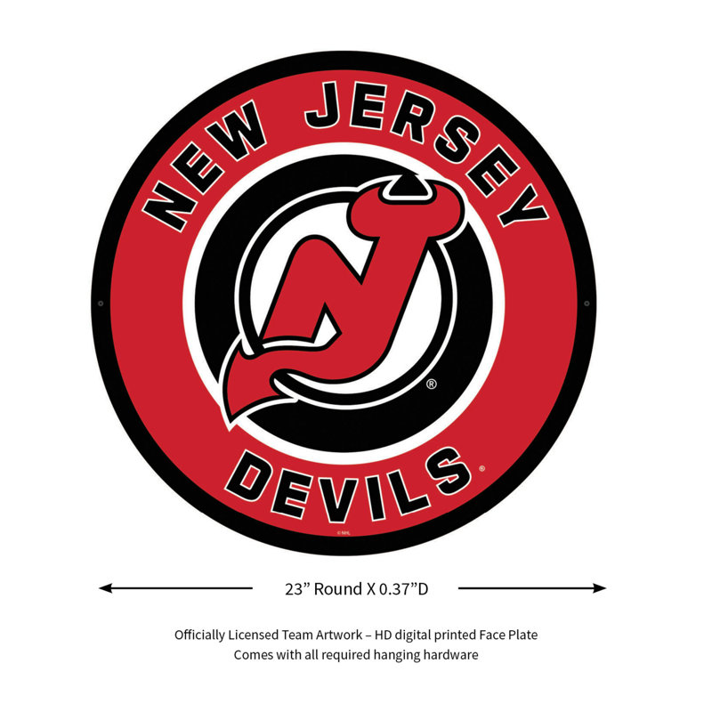Enseigne murale 23 po NHL, NHL New Jersey Devils