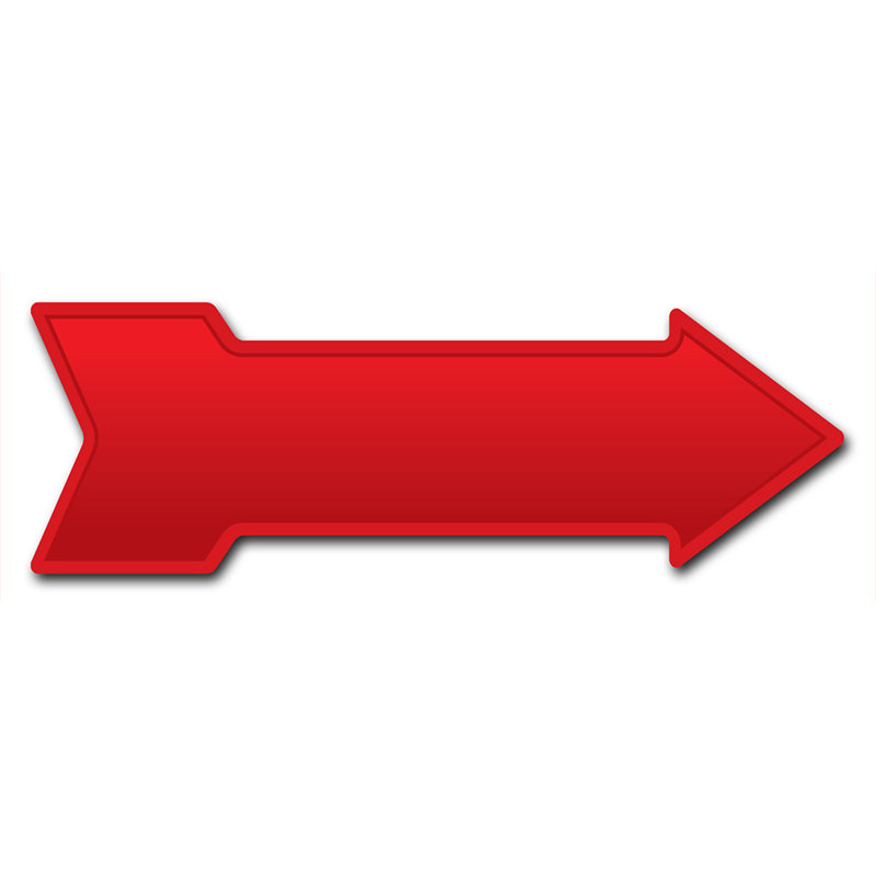 Decal-999646_Red Arrow Decal Funny Home Décor 18" Wide, 12" H x 18" W x 1" D, Red