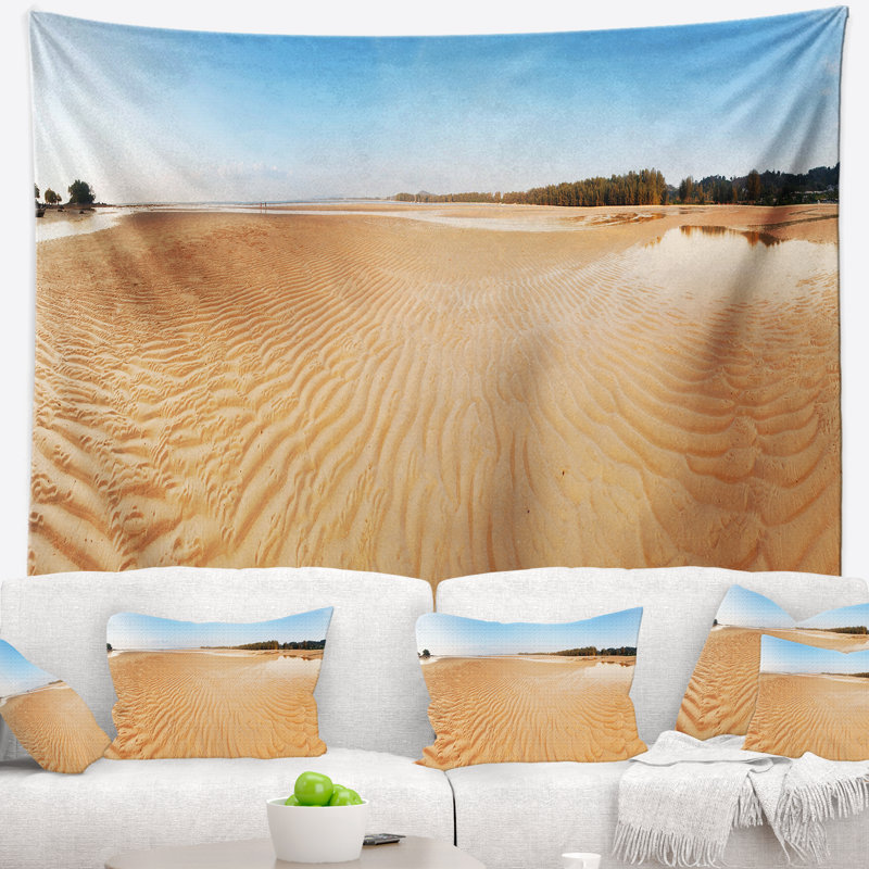 Tapisserie paysage marin plage exotique, H 32 po x l 39 po