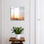 Key cabinet for wall, Opens to the right, 30x30x5, Black, Delicate grasses and mountains in pastel colors, 