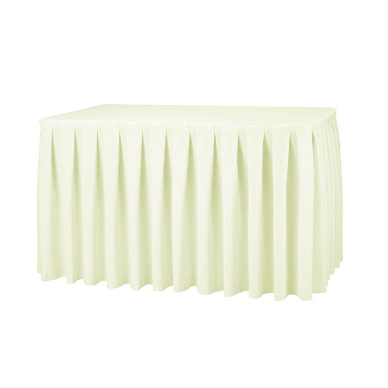 Danyae Table Skirt, 75cm W x 640.08cm L, Ivory