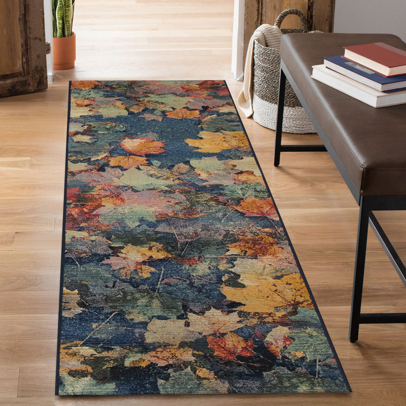 Tapis d'intérieur / extérieur multicolore Annig, Tapis de couloir : 1 pi 11 po x 7 pi 6 po