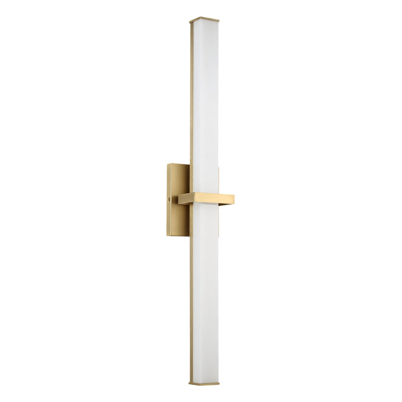 Barre d'éclairage de salle de bain DEL en bronze champagne brossé avec verre opale Elon, Bronze champagne brossé