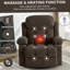 Canapé de massage inclinable et chauffant Swinging, avec port USB et 2 porte-gobelets dans les poches latérales (brun)-1135763790