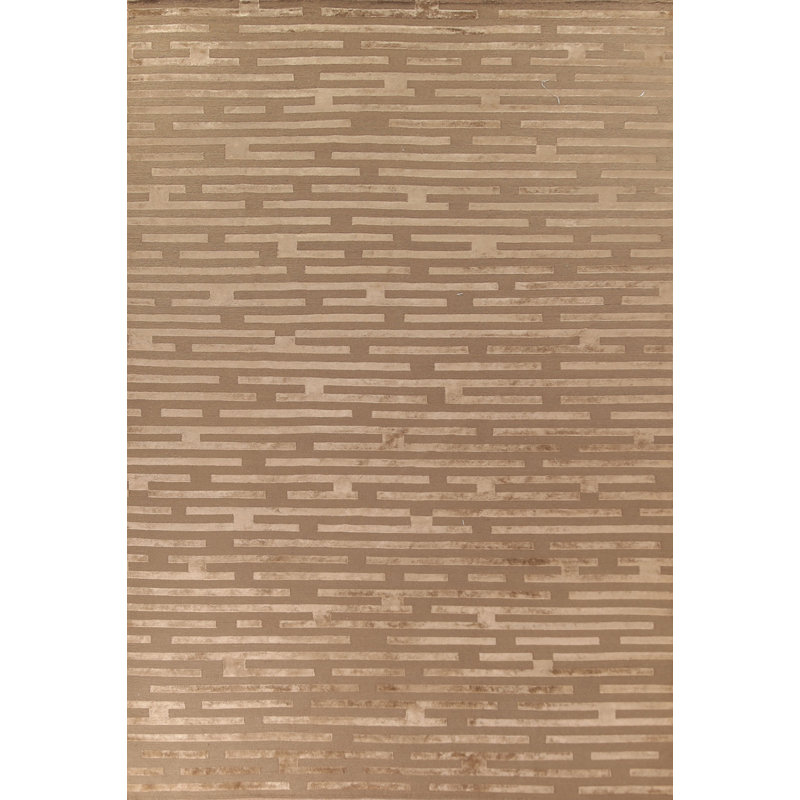 Grand tapis moderne rayé népalais 10 x 14