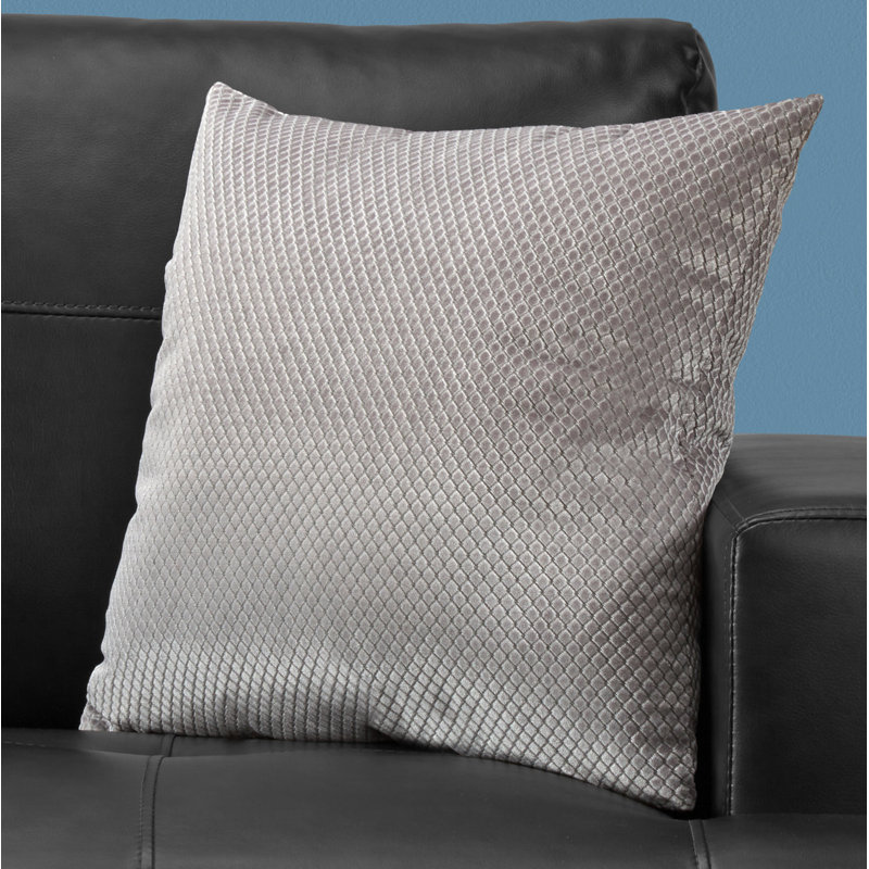 Diamond Geometric Throw Pillow, Silver