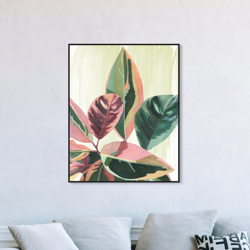 Green inspo II - Impression sur toile, Toile avec cadre flottant noir, H 46 po x l 37 po x P 1,8 po