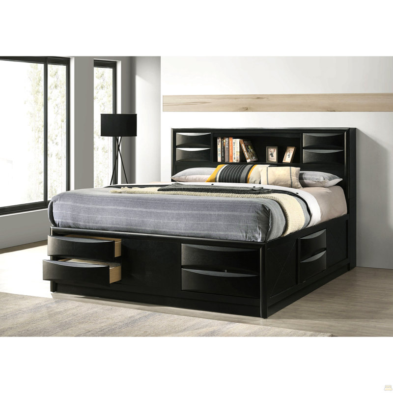 Jazz Black Eastern King Storage Bed