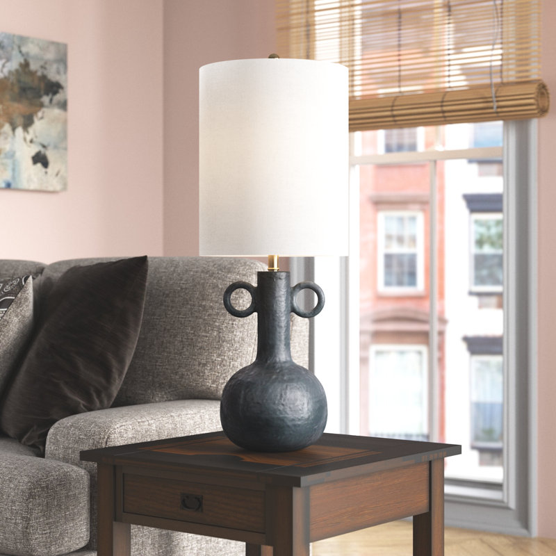 Chison Ceramic Table Lamp, Black