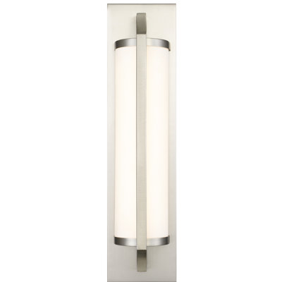 18-Inches Brushed Nickel Integrated Led Modern/Contemporary Bathroom Vanity Bar With Energy-Smart Led, 745 Lumens 12W, 3 Color Temperature Selectable 3000K / 4000K 5000K , Dimmable, Sand Blast Glass