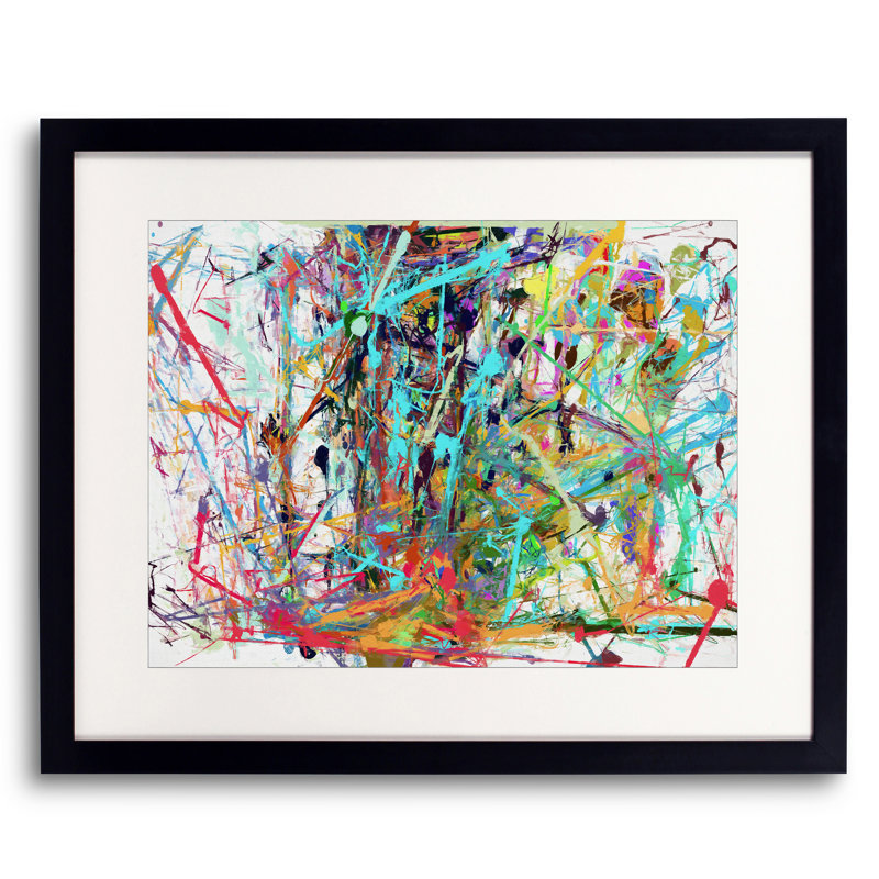 Pollock Wink 4 Print by Angel Estevez, Black Framed Paper, 25.25" H x 31.25" W