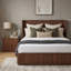 Lit plateforme ondulé en bois de noyer ondulé avec tête de lit de 44 po, taille grand, minimaliste moderne, aucun sommier tapissier requis, assemblage facile-1015896360