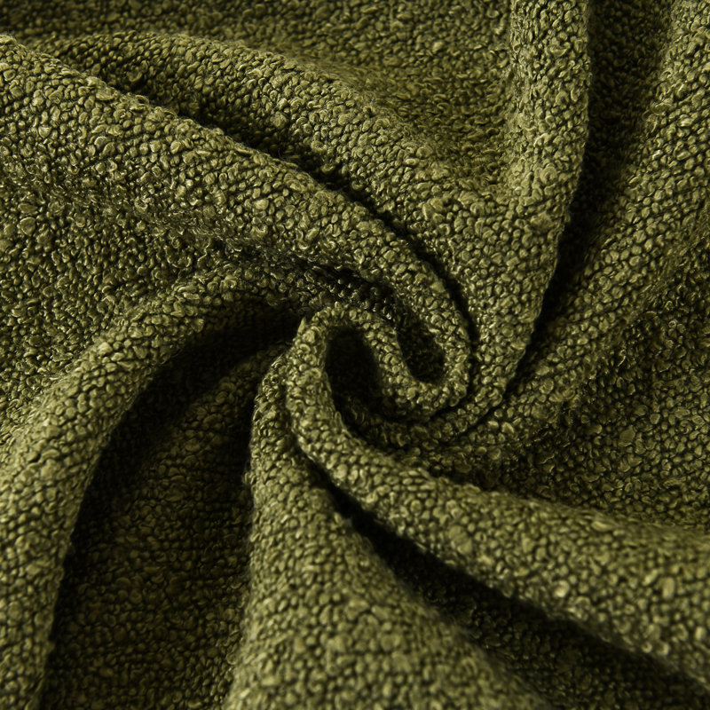 Textured Pillow Covers Textured Boucle Pillow Covers, Olive Green, Square 22"