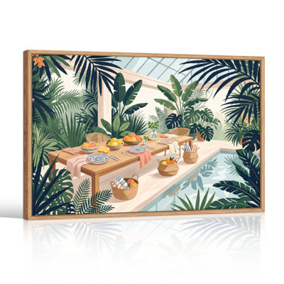 Ensemble de 1 tableau sur toile Jardin tropical