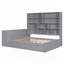 Lit de jour en bois avec 3 tiroirs, bureau, tablettes et lumières-439609155