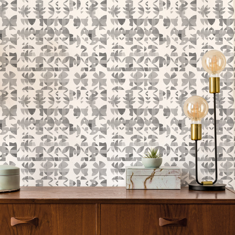 Panneau de papier peint Succulent, Gris, L 1 pi x L 2 pi