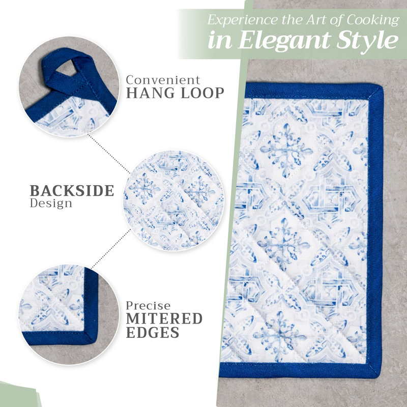 Maison d'Hermine Citrus 100% Cotton Pot Holder Set - 8" x 8"
