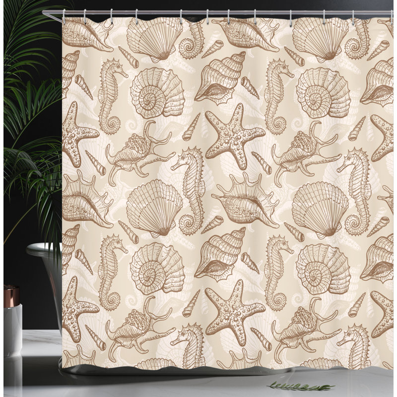 Shower Curtain with Hooks Included, 70" H x 69" W