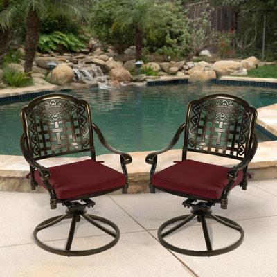 Chaise de patio pivotante avec coussin