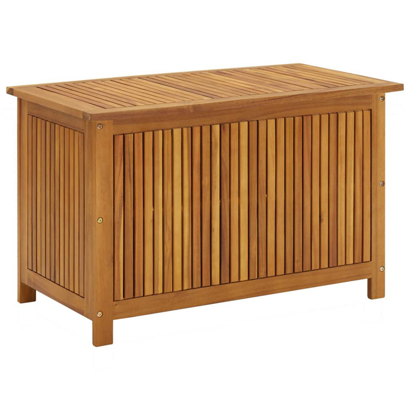 Solid Acacia Wood Outdoor Deck Box with Water-Resistant Bag