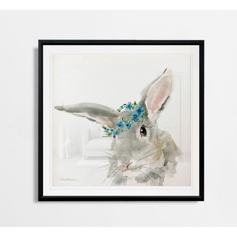 «Glamour Girls Rabbit», art sur toile, H 17,5 po x l 17,5 po x P 1,5 po, Cadre plastique noir