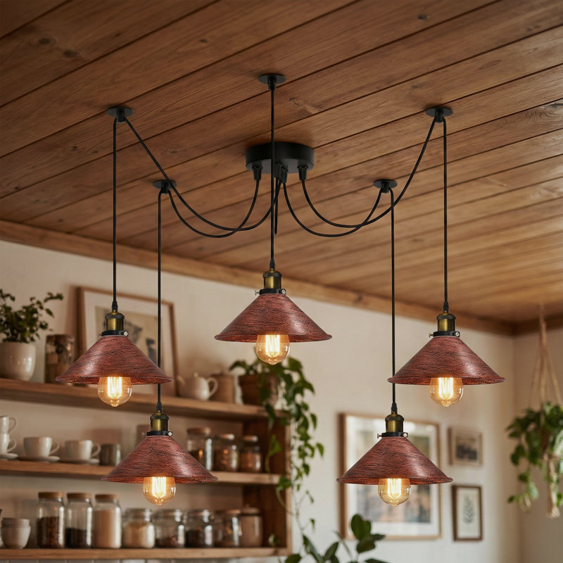 Amyanne 5 - Light Kitchen Island Pendant, Copper
