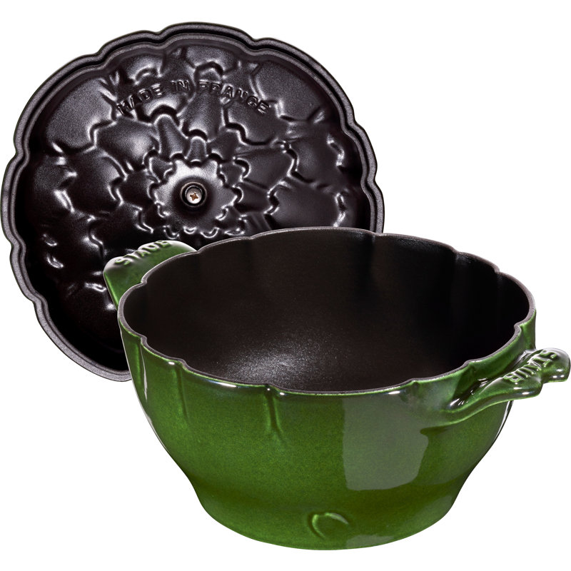STAUB Cast Iron Artichoke Cocotte, Basil Green, 22 cm