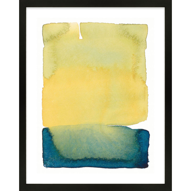 Yellow Wash Print by Jacques Pilon, 30" H x 24" W, Black Wood