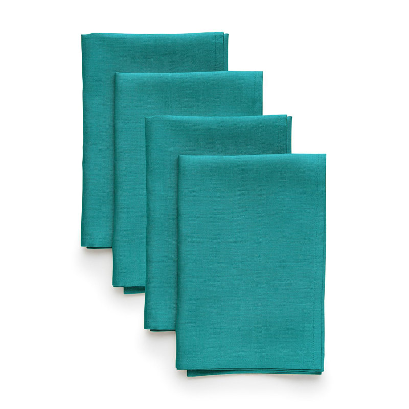 100% Pure Linen Dinner Napkins - Fete, Teal