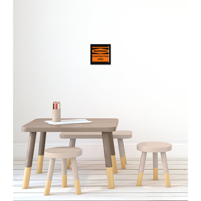 Avertissement 2 impression sur papier, H 9 po x l 9 po x P 1,19 po, Encadré de boîte noir