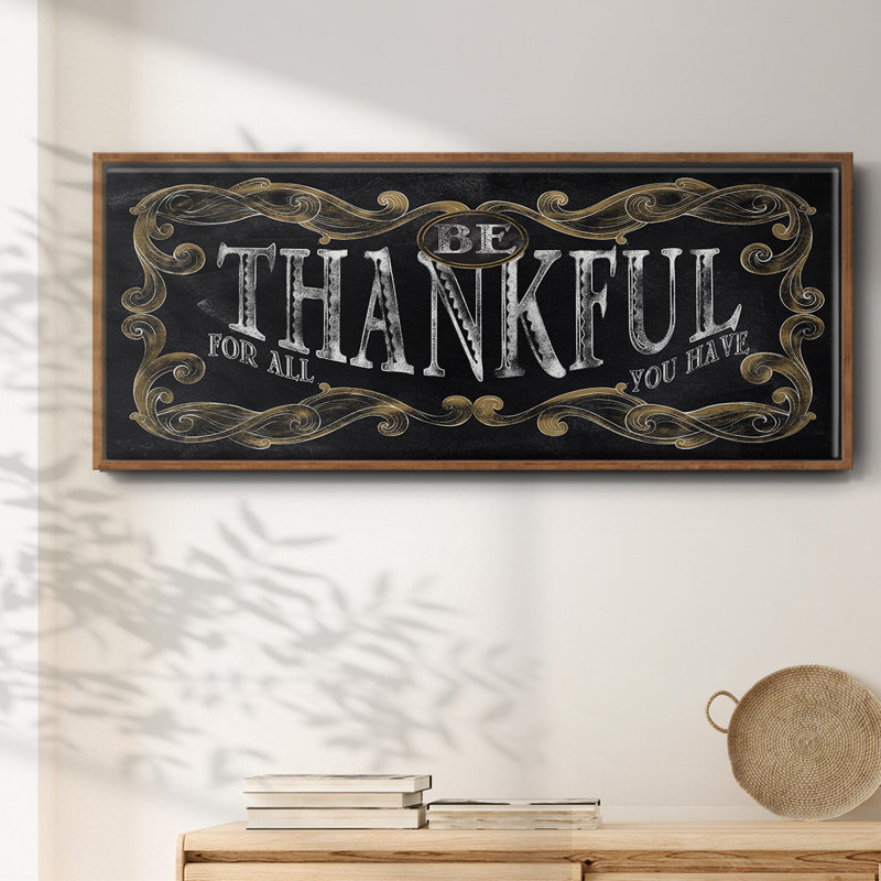«Be Thankful», toile encadrée, H 8 po x l 20 po