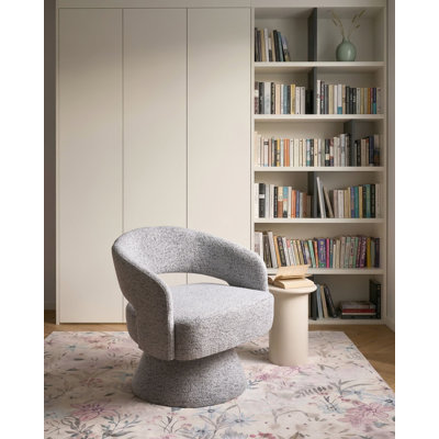 Upholstered Swivel Barrel Chair