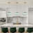 Modern Minimalist 1-Light Clear & Green Striped Glass Pendant Light-182296847