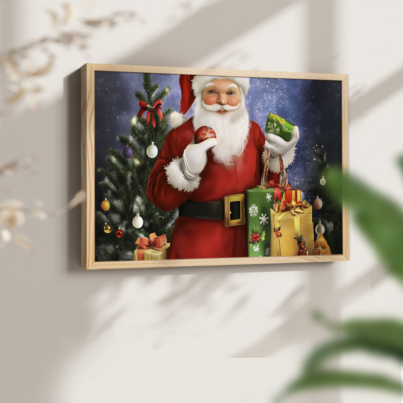 Art de Noël - L III - Reproduction encadrée - Restickable, H 16 po x l 20 po, Naturel