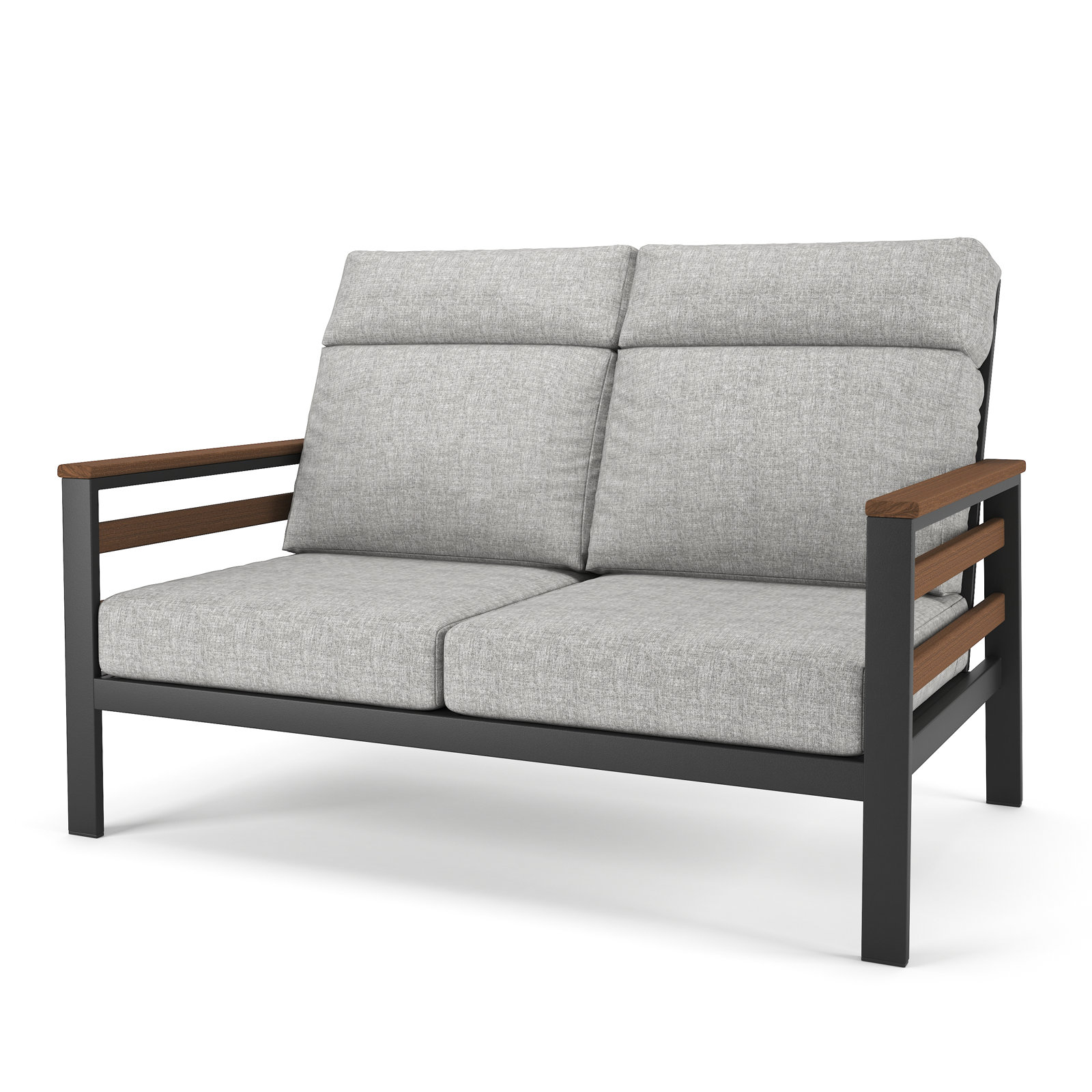 Townsend 55" Sunbrella® Patio Loveseat, Canvas Granite, Brown