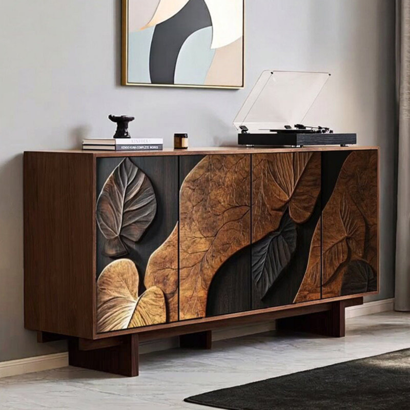 Buffet rétro à quatre portes, H 34,65 po x l 70,87 po x P 15,75 po