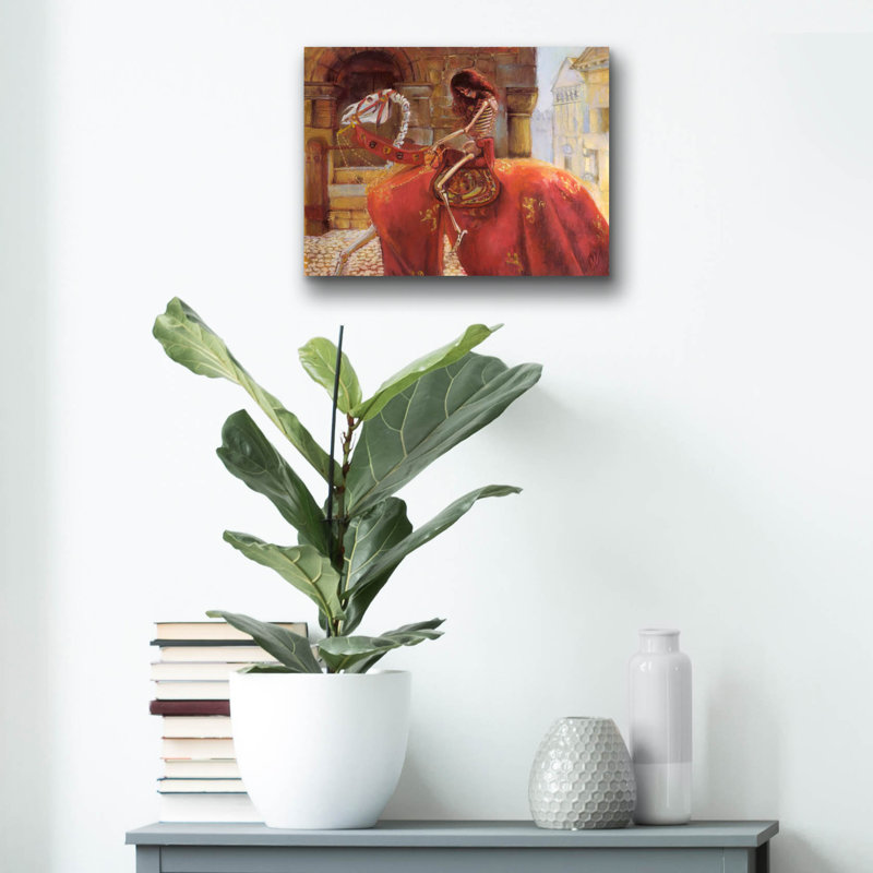 "Skelly Godiva" par Marie Marfia Fine Art, H 12 po x l 16 po x P 0,13 po
